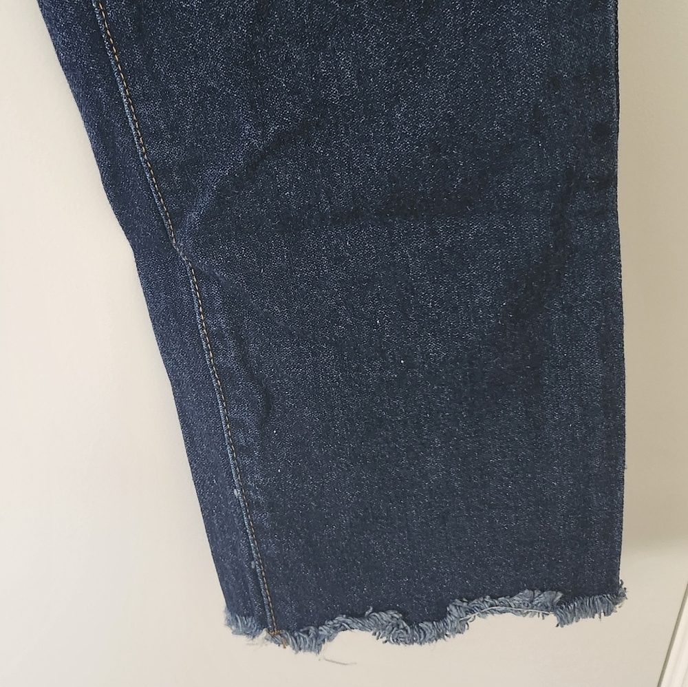 J Galt Brandy Melville High Waist Button Front Dark Wash Mom Jeans Women's Large - Picture 3 of 7